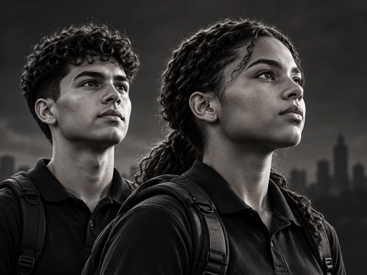 Illustration of two young people looking toward their future
